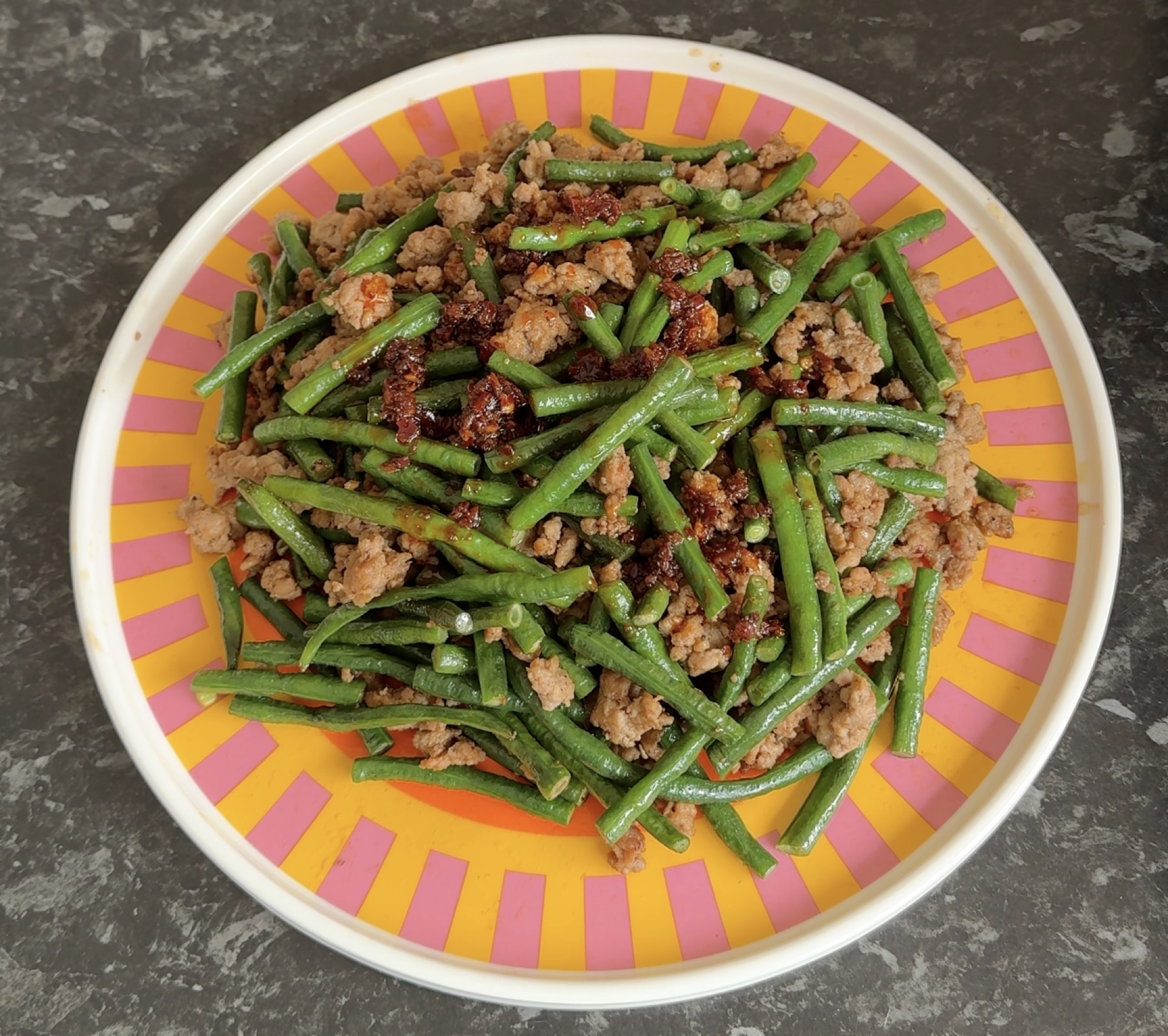 Stir-Fried Snake Beans with Pork Mince